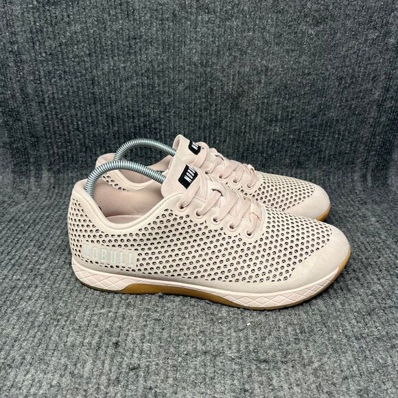 NOBULL Suede Trainer Low Blush Pink Gum Athletic CrossFit Shoes Mens 9 / 10.5 W - Picture 1 of 8